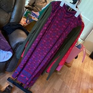 Purple and Pink Patterned Maxi Dress